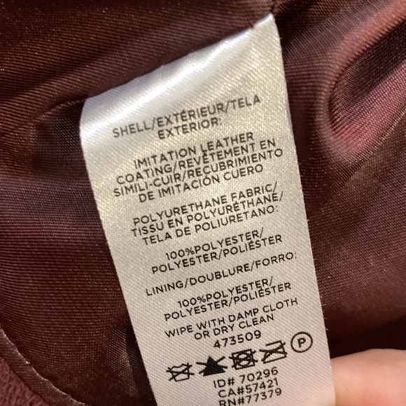 Burgundy imitation leather jacket size 12 Ann Taylor - Picture 4 of 4